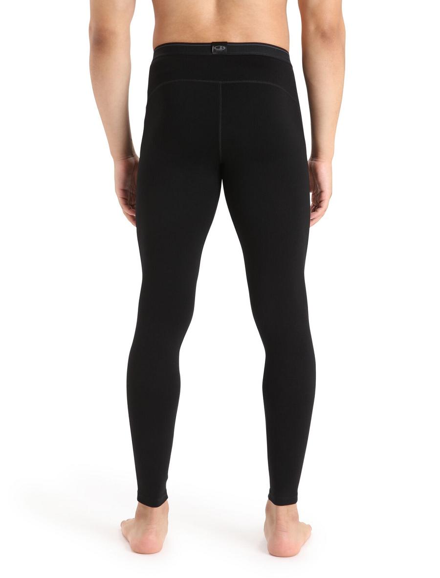 Men's Icebreaker Merino 260 Tech Thermal Leggings With Fly Base Layers Black | CA 1556ZUTG